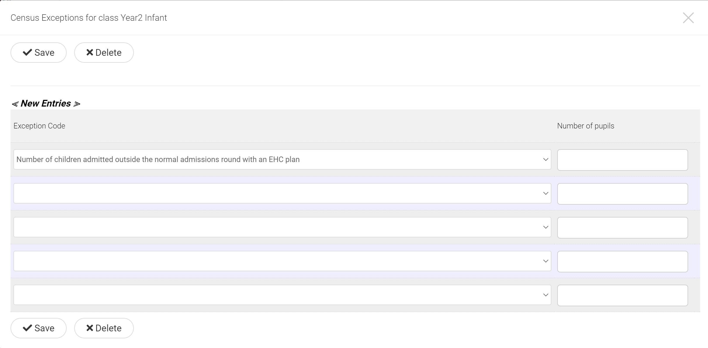 Spring Census recording teachers on PPA and Exception Codes for